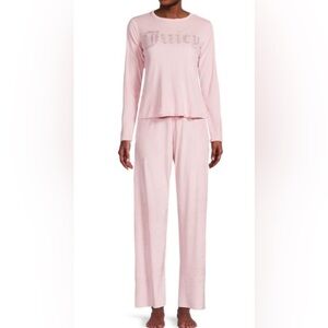 Juicy Couture Pink Pajamas Set  Sz Large Monogram Stretch